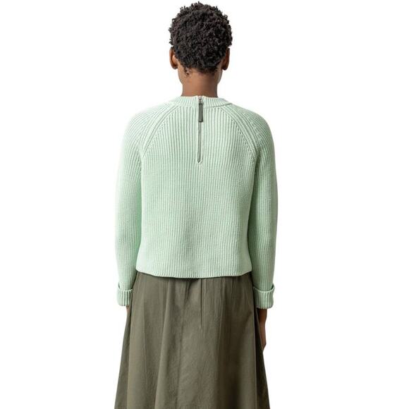 Lilla P Zip Back Raglan Sleeve Cropped Sweater Pistachio PA2748 Medium M NEW - Picture 3 of 4